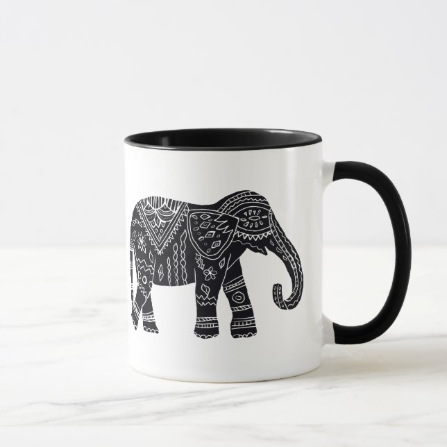 Schwarze afrikanischer Elefant-Tasse Tasse (Rechts)