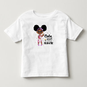 Schwarze Afro-Puffs Sassy Girl Süß Intelligent Dra Kleinkind T-shirt