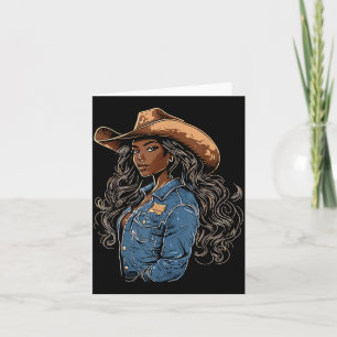 Schwarze afroamerikanische Cowgirl Western Country Karte