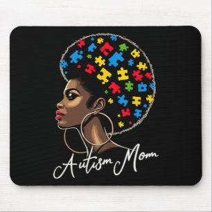 Schwarze afroamerikanische Mutter mit Autismus-Bew Mousepad
