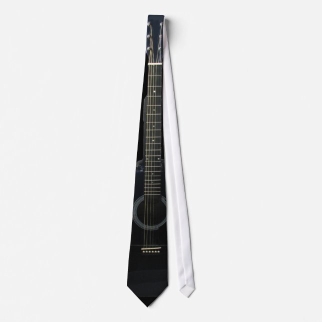 Schwarze Akustikgitarre-Musik-Krawatte Krawatte (Vorderseite)