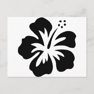 Schwarze Aloha-Blume Postkarte
