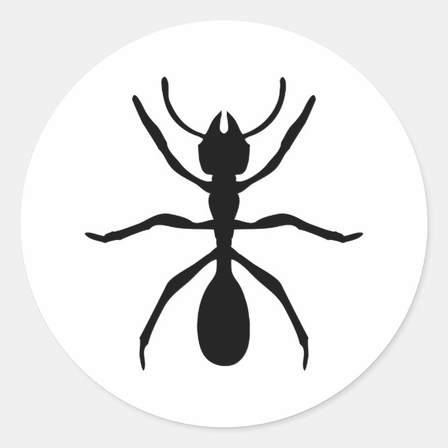 schwarze Ameise Runder Aufkleber (Vorderseite)