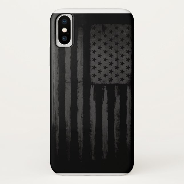 Schwarze amerikanische Flagge Case-Mate iPhone Hülle (Rückseite)