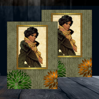 Schwarze amerikanische Retro-Schönheit-Decoupage 1 Seidenpapier