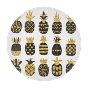 Schwarze Ananas: Einzigartiges Textur-Set Schneidebrett
