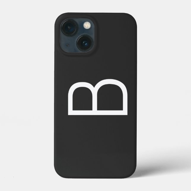 Schwarze Anfangsbuchstaben Monogram modern Case-Mate iPhone Hülle (Rückseite)