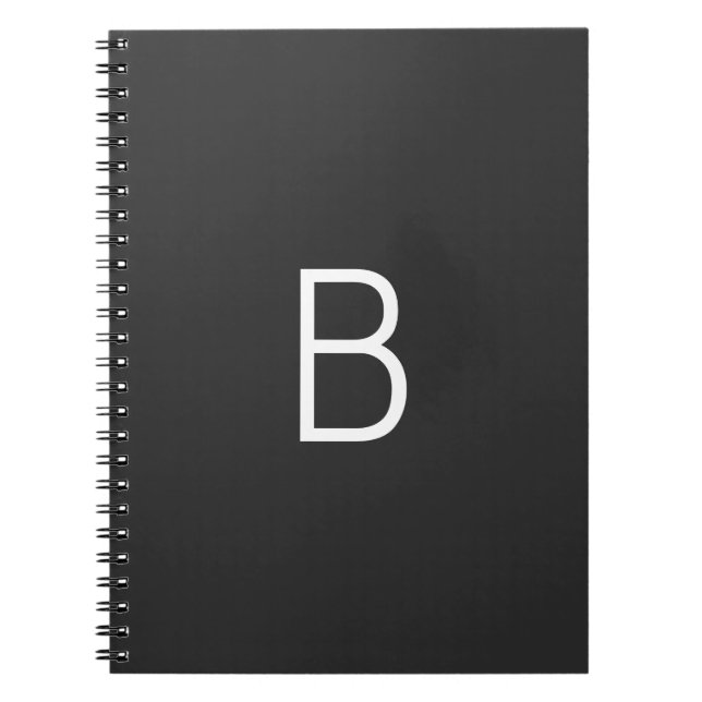 Schwarze Anfangsbuchstaben Monogram modern Notizblock (Vorderseite)