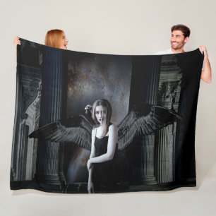 SCHWARZE ANGEL FLEECEDECKE