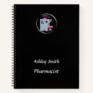 Schwarze Apotheke Logo elegant minimalistisch Notizbuch
