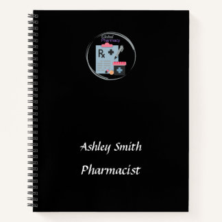 Schwarze Apotheke Logo elegant minimalistisch Notizbuch