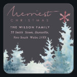 SCHWARZE AQUA PINK FOREST STAR PINE CHRISTMAS ADRE QUADRATISCHER AUFKLEBER<br><div class="desc">Wenn Sie weitere Anpassungen benötigen,  schreiben Sie mir bitte an yellowfebstudio@gmail.com.</div>