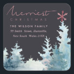 SCHWARZE AQUA PINK FOREST STAR PINE CHRISTMAS ADRE QUADRATISCHER AUFKLEBER<br><div class="desc">Wenn Sie weitere Anpassungen benötigen,  schreiben Sie mir bitte an yellowfebstudio@gmail.com.</div>