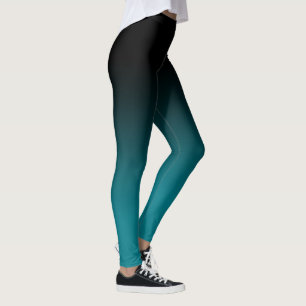 Schwarze aquamarine Ombre Leggings