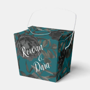 Schwarze Aquamarine Rose Gothic Elegante Hochzeit Geschenkschachtel