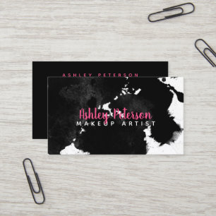 schwarze Aquarell brushtrokes Make-uptypographie Visitenkarte