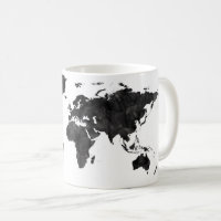 Schwarze Aquarell-Weltkarte-Reisend-Geschenk-Reise