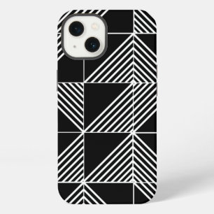 Schwarze Art Deco Linien iPhone Hülle