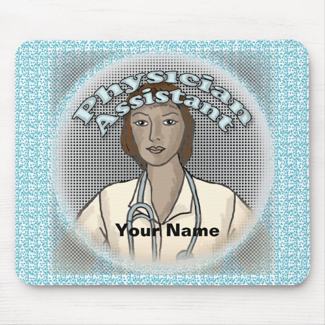 Schwarze Ärztliche Assistenz weiblich Mousepad (Vorne)