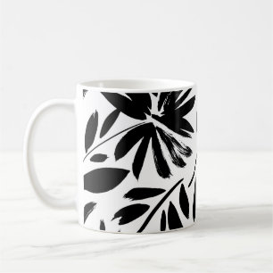 Schwarze Aster: Vintage-Chrysanthemenmuster Kaffeetasse