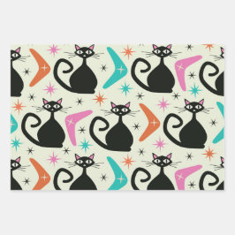 Schwarze Atomkatzen aus dem Mittelalter mit Boomer Geschenkpapier Set