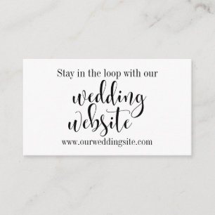Schwarze, auf weißer, hübscher Typografie-Hochzeit Begleitkarte