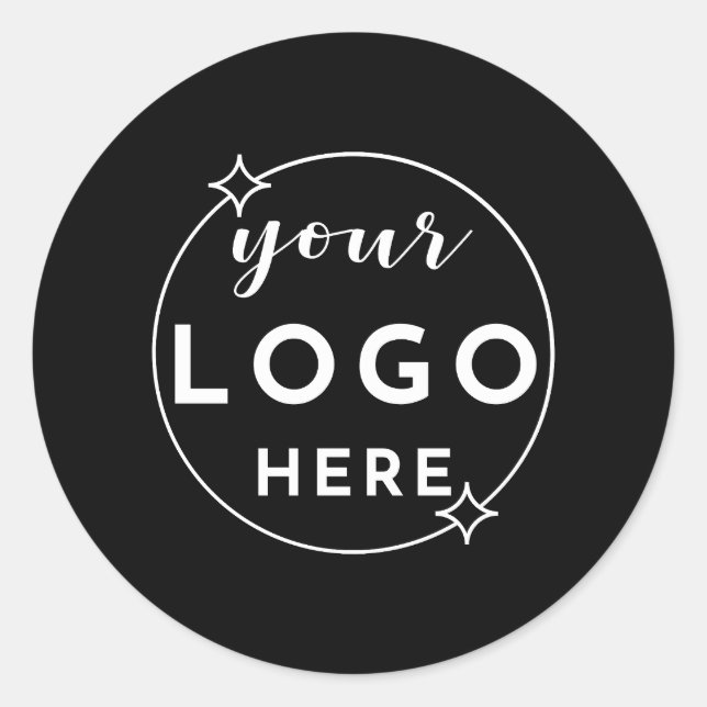 Schwarze Aufkleber für Minimalistische Firmenlogo (Vorderseite)