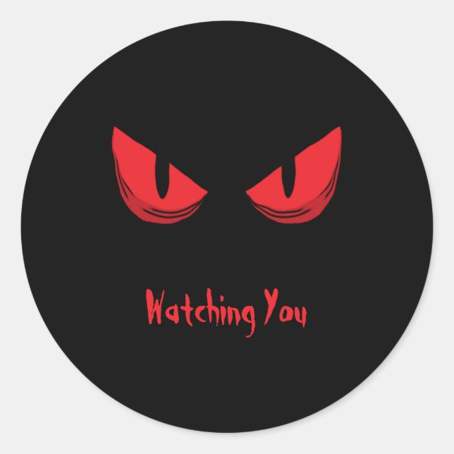 Schwarze Augen, die Beängstigende rote Augen sehen Runder Aufkleber (Vorderseite)