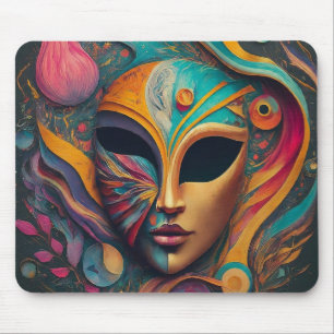 Schwarze Augen-Gesichtsmaske Mousepad