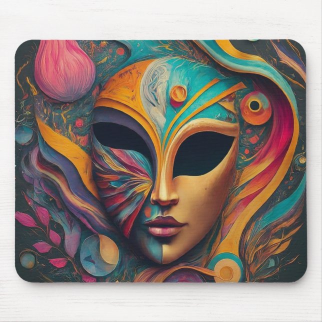 Schwarze Augen-Gesichtsmaske Mousepad (Vorne)