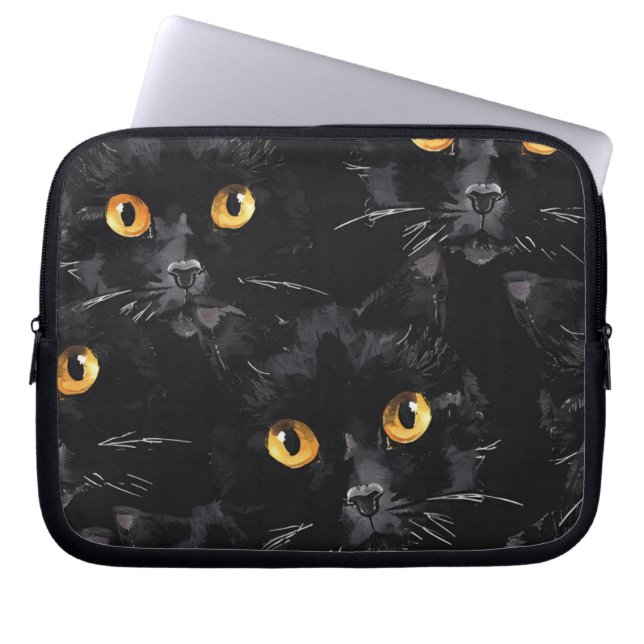 Schwarze Augen Laptopschutzhülle (Vorderseite)
