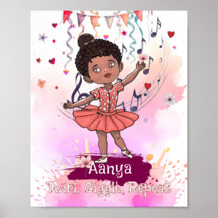 Schwarze Baby-Ballerina-Wandkunst  Poster