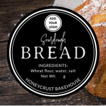 Schwarze Bäckerei-Sauerteig-Brot-Logo-Aufkleber