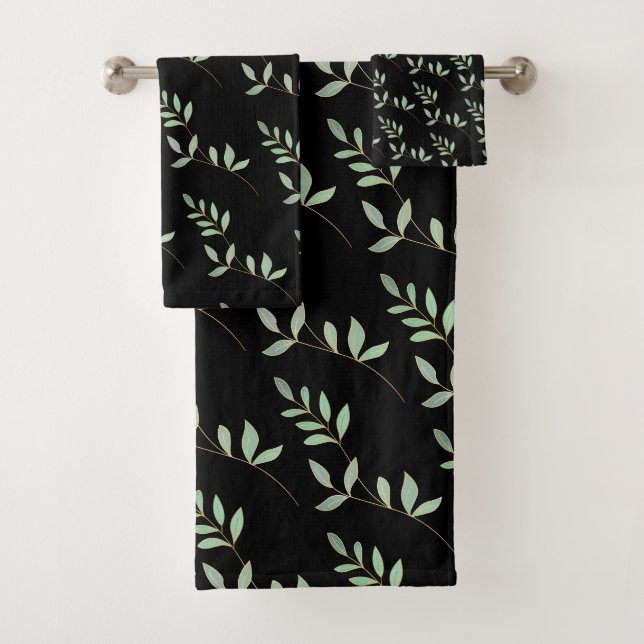 SCHWARZE BADEZIMMER-TOWEL-SET BADHANDTUCH SET (Insitu)
