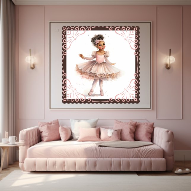 Schwarze Ballerina, rosa Tutu, florales Headband Poster (Von Creator hochgeladen)