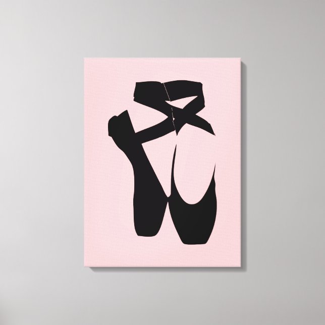Schwarze Ballettschuhe Leinwanddruck (Vorderseite)