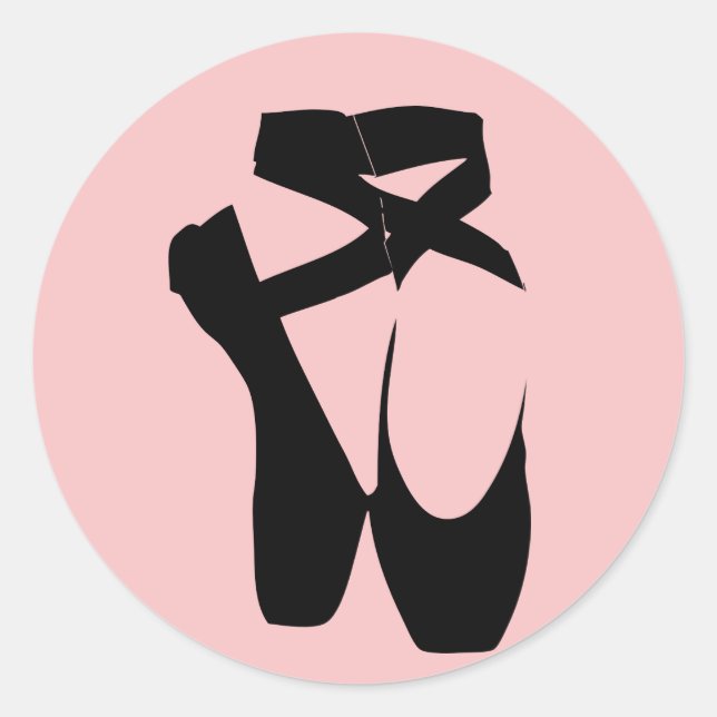 Schwarze Ballettschuhe Runder Aufkleber (Vorderseite)
