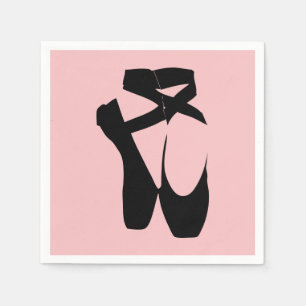 Schwarze Ballettschuhe Serviette