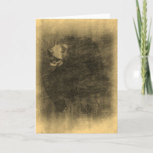 Schwarze Bär Vintage-Kunst-Grußkarten Karte