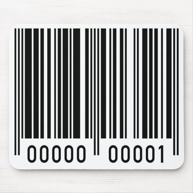 Schwarze Barcode-Mausunterlage Mousepad (Vorne)