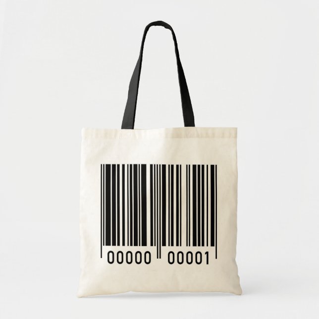 Schwarze Barcode-Tragetasche Tragetasche (Vorne)