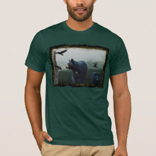 Schwarze Bären, Ravens und Totem Pole Wildlife T - T-Shirt