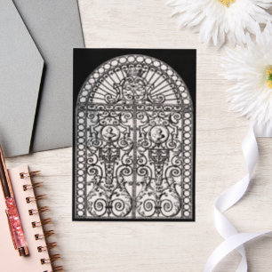 Schwarze barocke Torillustration für Hochzeit