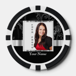Schwarze Barockinstagrammvorlage Pokerchips