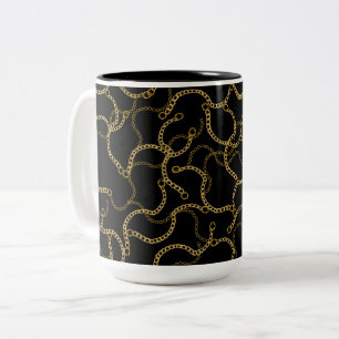 Schwarze Barockkette aus Gold im Luxus-Stil Zweifarbige Tasse