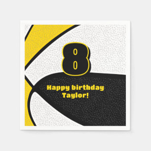 Schwarze Basketball-Girls Party Serviette