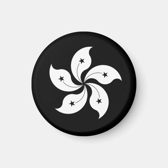 Schwarze Bauhinien-Flagge Magnet (Vorne)