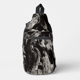 Schwarze Baumrinde Crossbody Bag