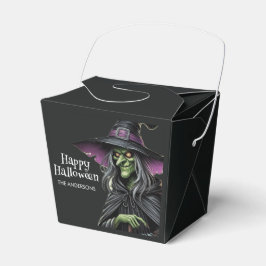 Schwarze Beängstigende Hexe Happy Halloween Geschenkschachtel