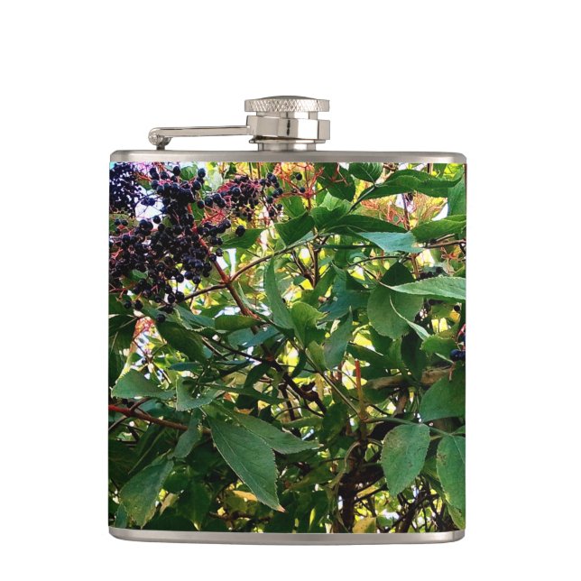 Schwarze Beeren Flachmann (Vorderseite)